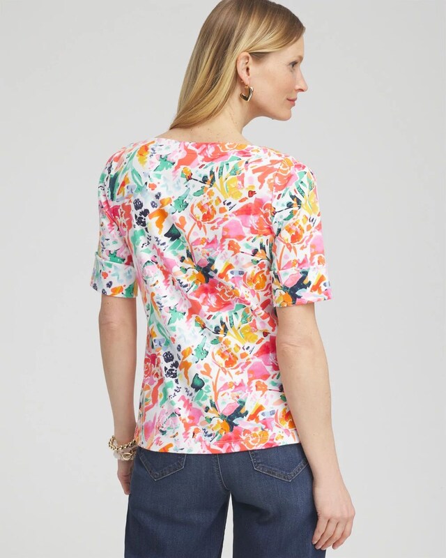 Abstract Bateau Neck Tee - image 3